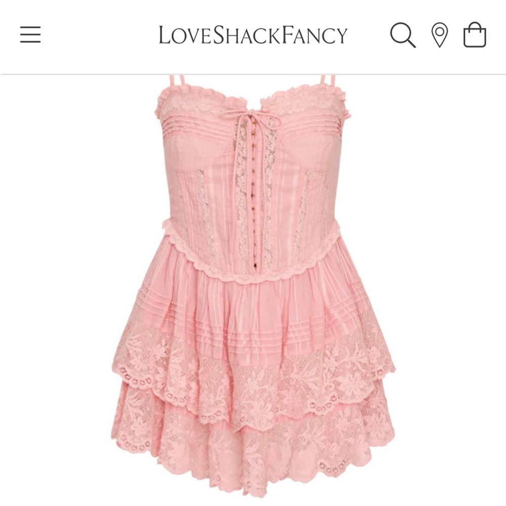 LOVE SHACK FANCY Nerida Bustier Mini Dress